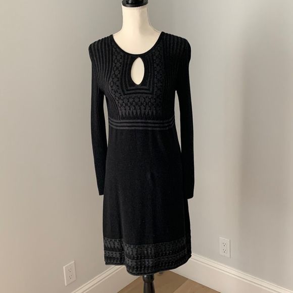 Max Studio long sleeve sweater dress with crew neck - Picture 1 of 10